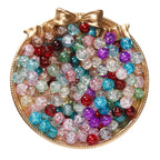 50/100pcs 8mm Glass Crackle Beads Loose Spacer Beads for Jewelry Making DIY Handmade Earrings Bracelets Necklace Accessories