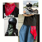 12pcs (unisex) polyester paisley batik bandana, all polyester hip hop street dance outdoor cycling scarf