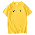 Men High Quality Cotton Blend Funny Dinosaur Print T Shirt Loose O-neck Summer Cool Men Tshirt Short Sleeve T-shirt Male Tee Top