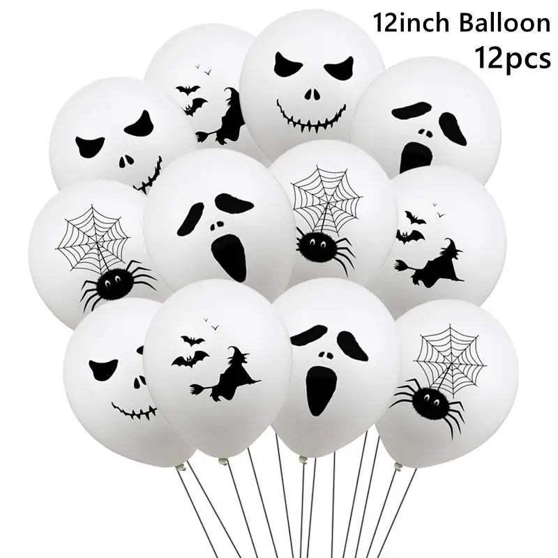 Halloween Ghost Balloons – Spooky Spider, Witch & Pumpkin Party Decor