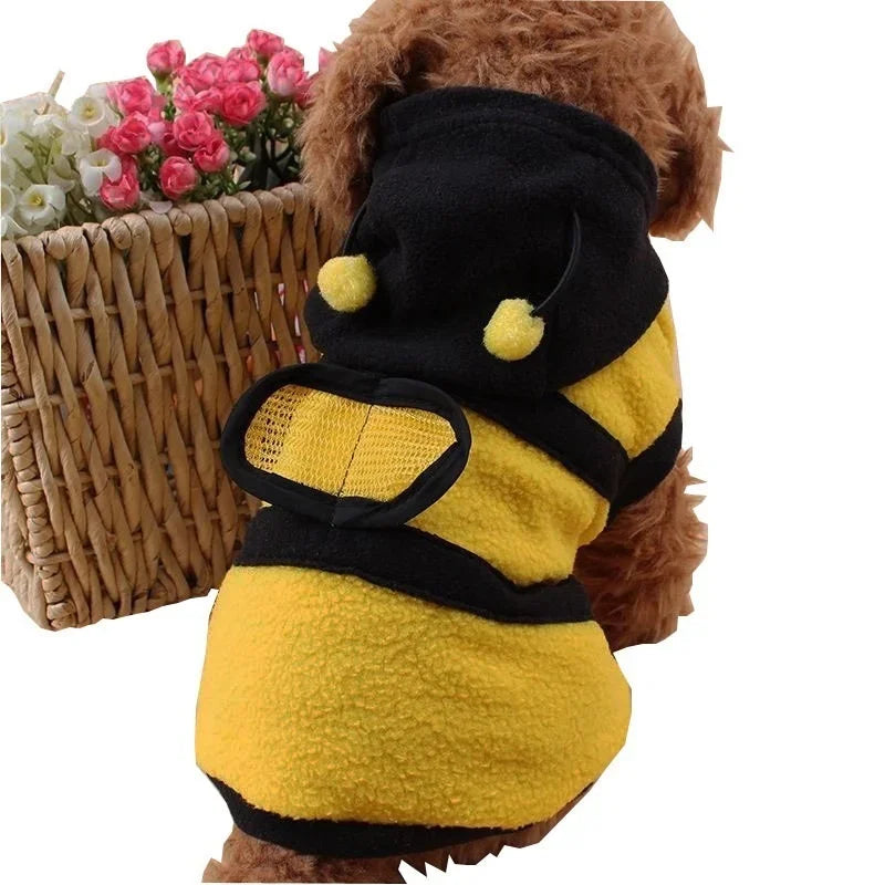 Bee Pet Hoodie – Fleece Dog & Cat Costume Sweater