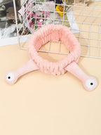 Cute Animal Ears Headbands with Fluffy Ball Soft Coral Fleece Elastic Hair Band For Women Washing Face Makeup Cosmetic