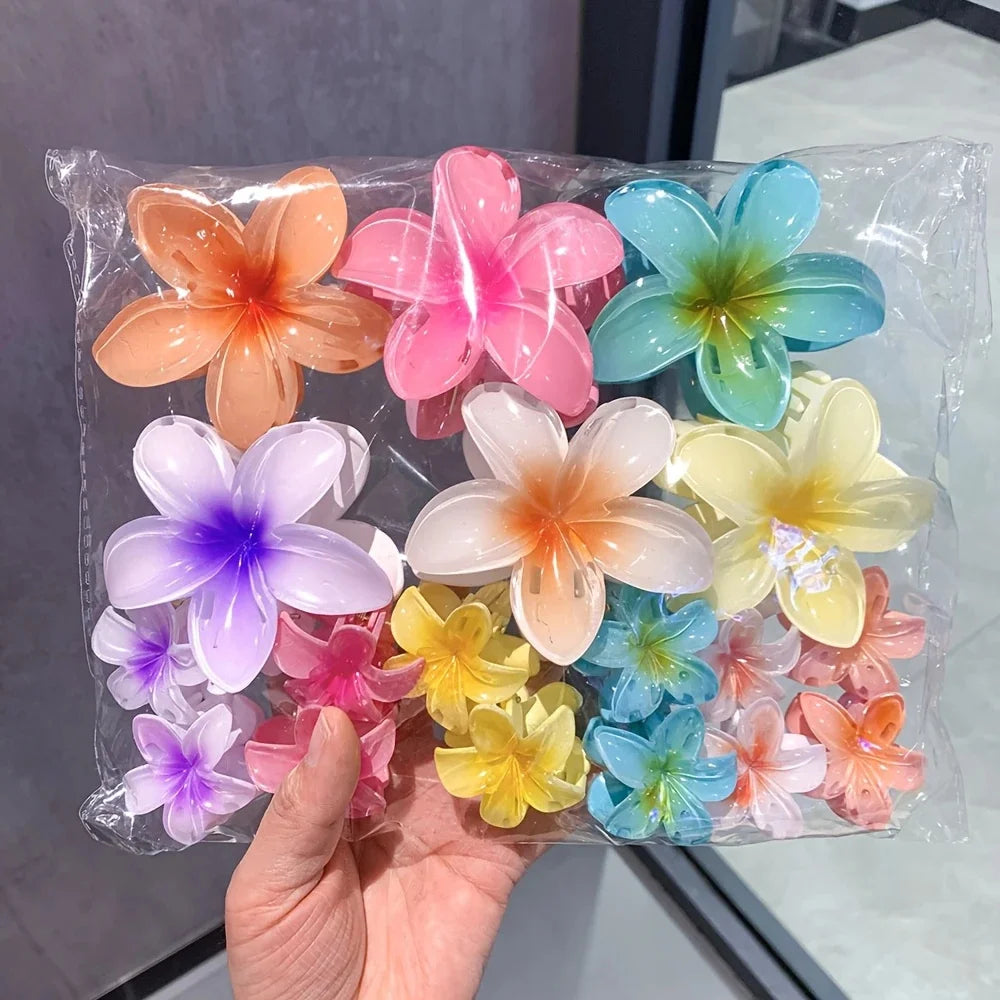 3Pcs/18Pcs Egg Flower Hair Clips Gradient Candy Color Flowers Suitable for Daily Backcombed Ponytail Shark Clip Hair Accessories