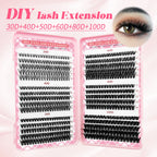 LAKANAKU 168 Fans Diy Cluster Lashes Cat Eye Lashes Invisible Band Premium Mink Manga Lash Clusters