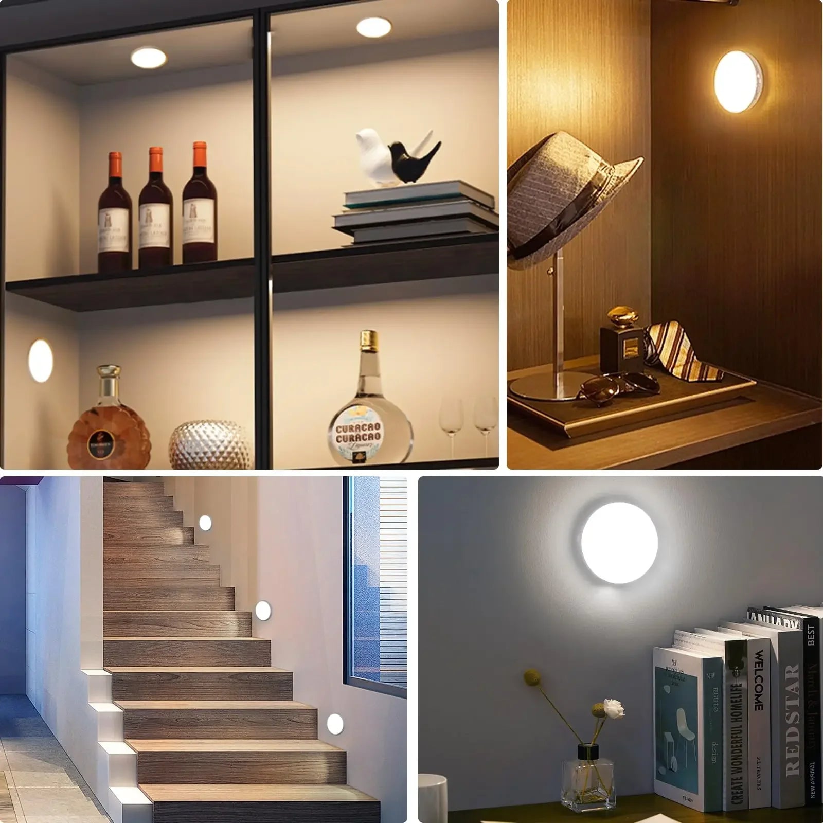 LED Night Light Smart Human Body Sensor with Digital Sensor Head Magnetic Suction Wireless-Use Eye Protect Night Lamp