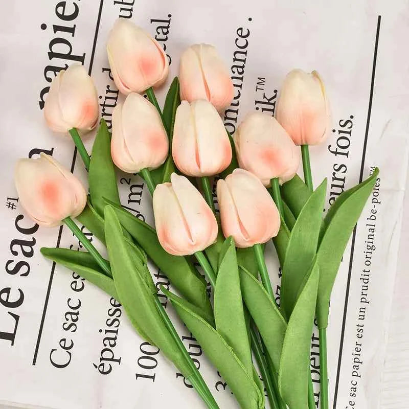 3/5/10/15/20pcs Tulips Artificial Flowers Real Touch Flower Bouquet Tulips Fake Flower for Wedding Home Decoration