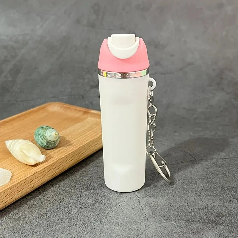Mini Water Bottle Keychain ， Cute Cup Mini Tumbler Keychain，Applicable To Holder Keyring for Lip Balm, Backpack