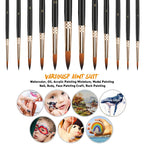 12/24/48pcs Paint Brushes Set Professional Paint Brush Round Pointed Tip Nylon Acrylic Brush For Acrylic Watercolor Oil Painting