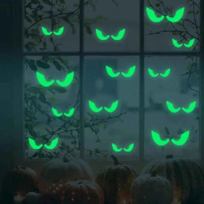 Halloween Luminous Window Stickers – Glowing Eyes, Bats & Ghost Decor
