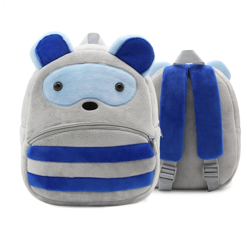 Cute Cartoon Animal Plush Backpack Soft Children Kindergarten Schoolbag Toddler Travel Bag Gift For Girls Boys