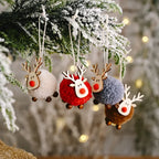 4PCS Christmas Tree Decorations Elk Felt Christmas Tree Ornaments Cute Xmas Deer Hanging Elk New Year Holiday Party Decorations