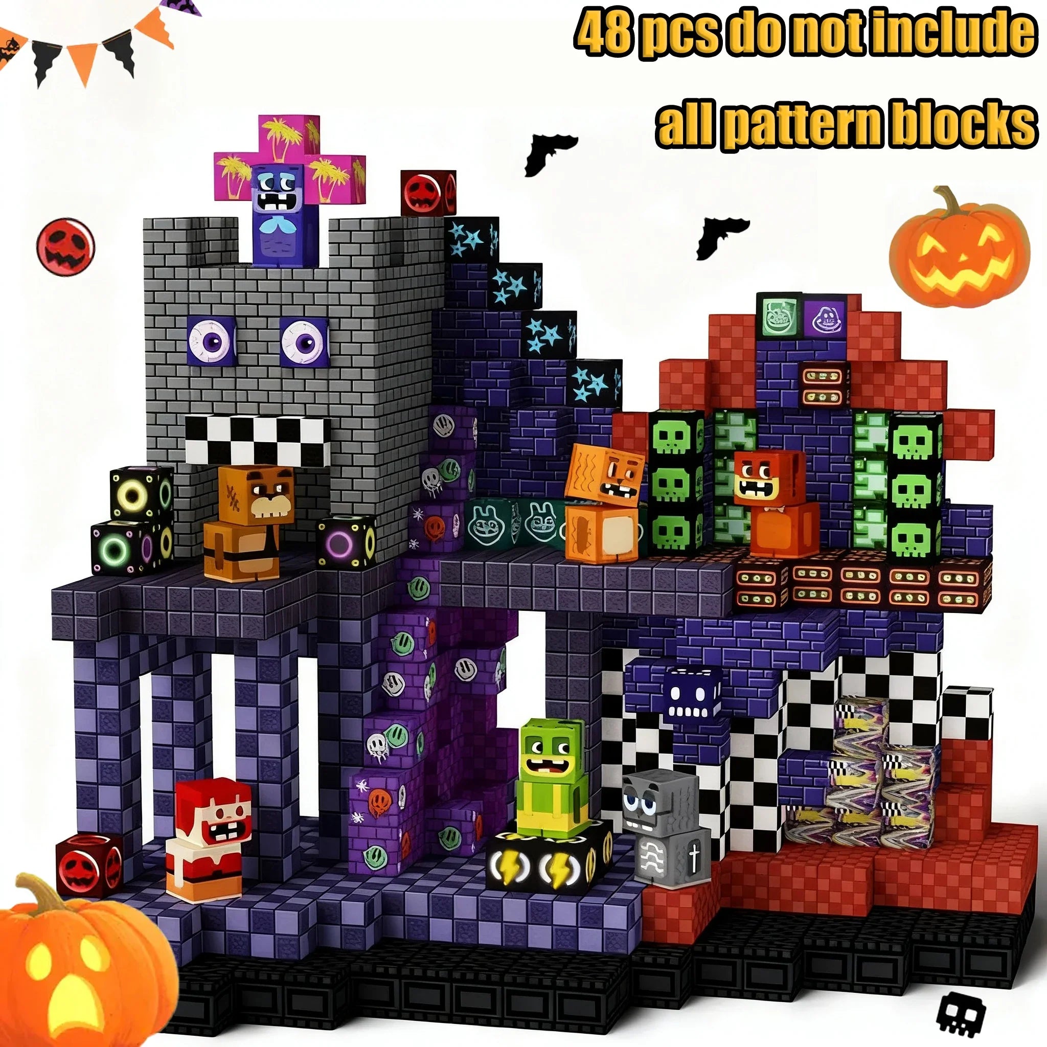 Magnetic Building Blocks Mine World Magnetic Pool Castle Villa Party Construction Brick Cube STEM Boy Girl Children Toy Set Gift