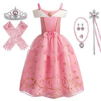 Girls Princess Dress Kids Disney Cosplay Cinderella Snow White Aurora Rapunzel Halloween Costume Children Birthday Party Dresses