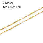 2/10 Meters Stainless Steel Chain 1 1.5 2mm Gold&Steel Color Link for DIY Jewelry Making Necklace Bracelet Bulk Chain Supplies