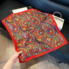 Elegant Nordic Style All Seasons Scarf Faux Silk Large Square Shawl Simple Chic Decorative Wrap For Teens
