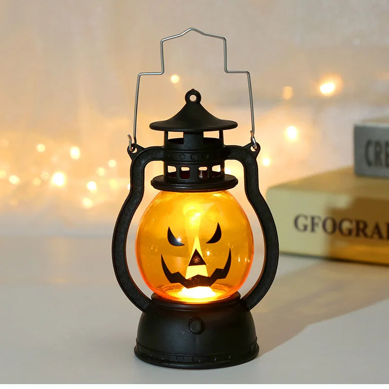 Halloween LED Pumpkin Lantern Hanging Ghost Light Retro Decor