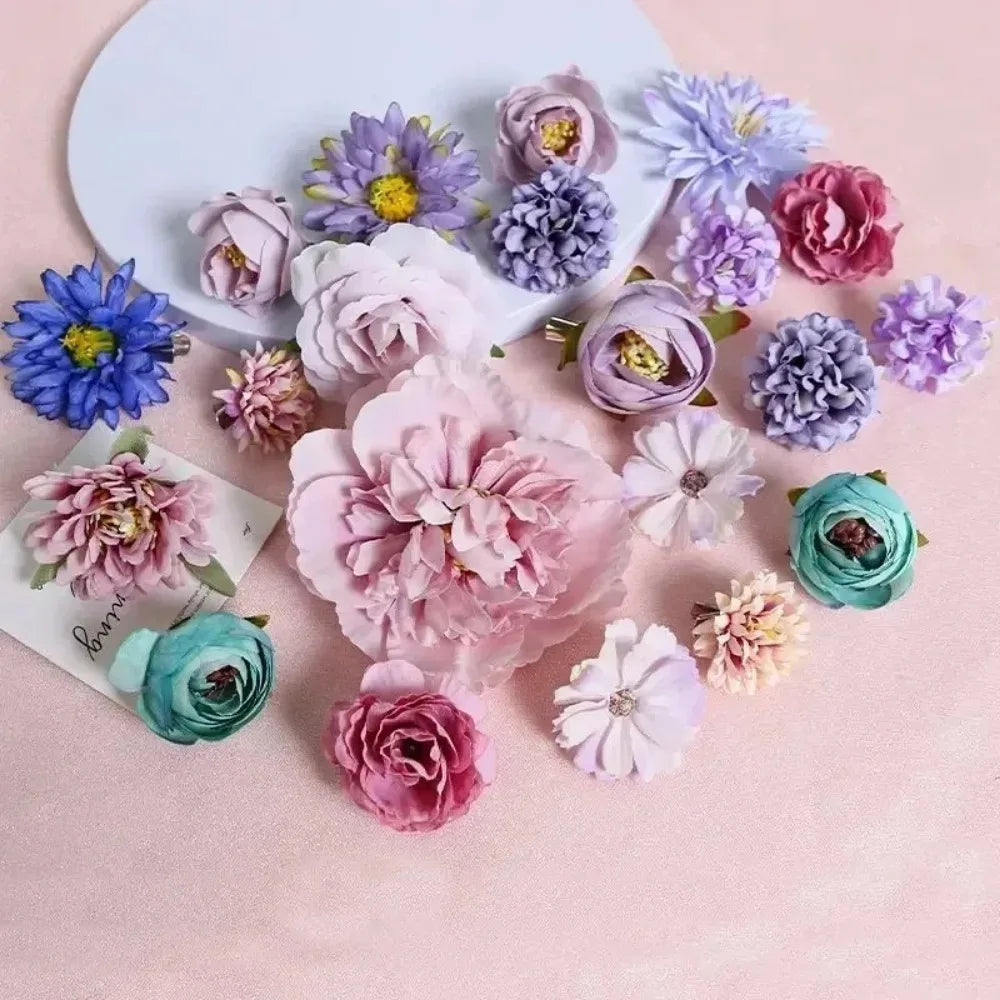 3/21Pcs Artificial Rose Flower Head Fake Flower For Home Room Decor Wedding Decoration DIY Garland Bouquet Christmas Accessories