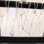 51 Pcs/Set Silver Color Chic Jewelry Set For Women Fashion Butterfly Heart Pearl Necklaces, Earrings, Rings, Match Daily Outfits