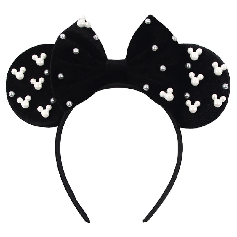 New Trendy Mouse Ears Headband 3.3"Velvet For Girls Soft Bow Hairband Halloween Festival Party Trip DIY Hair Accessories Gifts