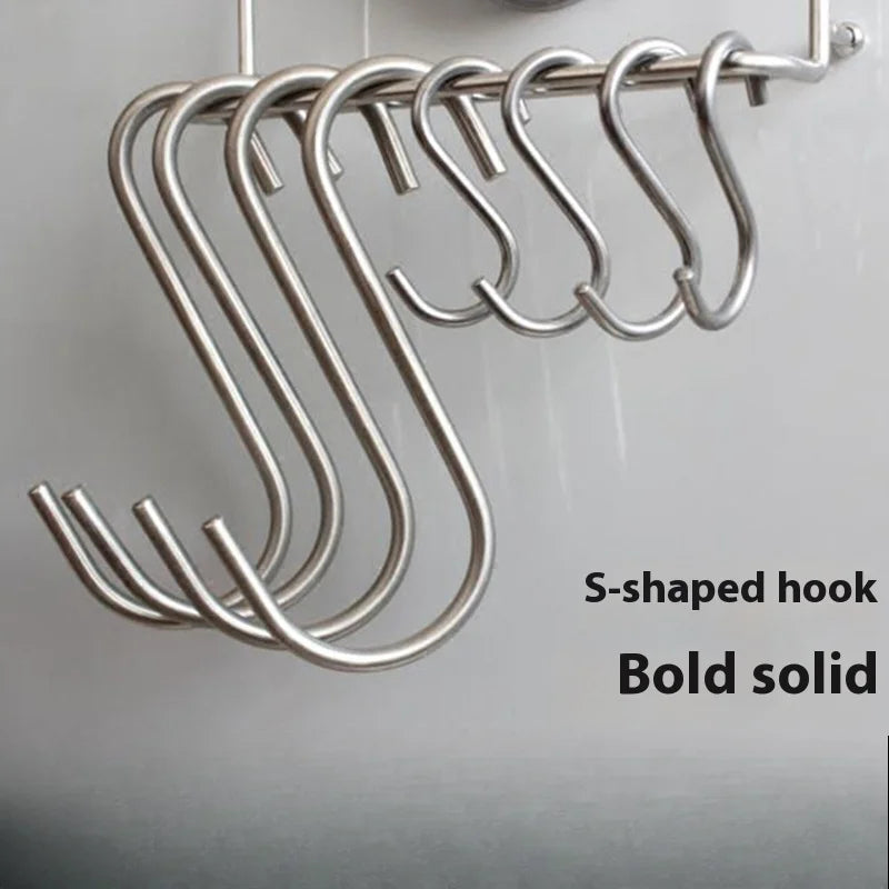 10 pcs Stainless steel S shaped hook Large hook S hook, multi purpose S shaped hook metal S-hook hook for kitchen and bathroom