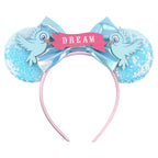 Cinderella Cartoon Mouse Ear Headband Sequin Bows Girl Adult Kid Halloween DIY Party Cosplay Hair Accessories Princess Hairband