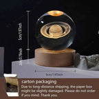 Unique 3D Crystal Ball Night Light Led Lamp Bedside Table Glowing Galaxy Lamp Saturn Planets Moon Birthday Gift Toy 5cm