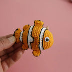 Funny Shrimp Crochet Keychain Cute Ocean Bag Charm