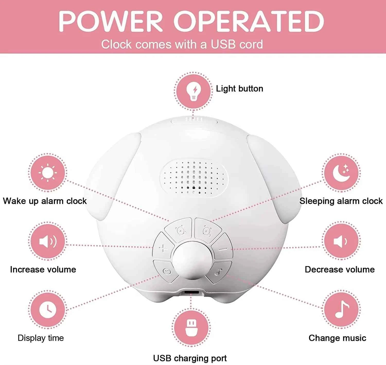 Child Alarm clock Digital Emotion Table Clock WIth Light Wireless Smart Bedside Cute Cartoon Alarm Clock For Kids