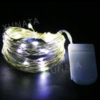 3V Led Silver Wire Fairy Lights Battery Power LED String Light with Switch for Garden Patio Fence Wedding Party Christmas Decor