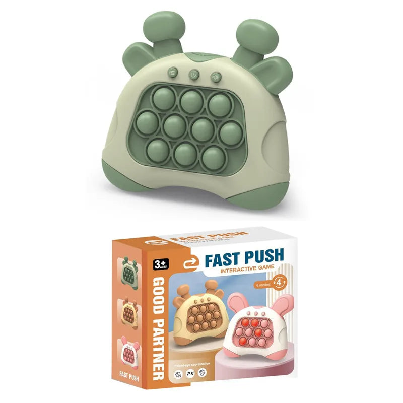 Pop it Quick Push Game Machine Fidget Kids Games Toys Sensory Toys Handheld Game Bubble Stress Pop Light Up Game for Kids Adults