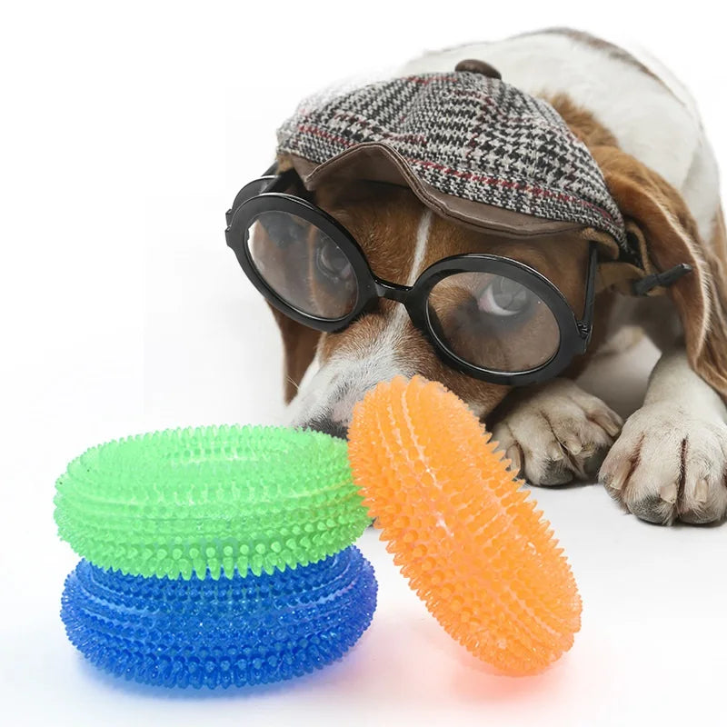 Squeaky Pet Dog Interactive Chew Toy Puppy Bite Resistant Thorn Barbed Tooth Cleaning Toy TPR Molar Chew Toys for Dogs - WTN Essentials 