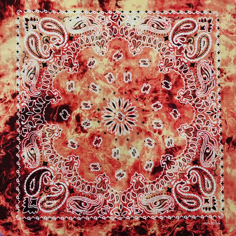 New Fashion Hip Hop 100% Cotton Bandana Square Scarf Gradient Color Paisley Headband Printed For Women/Men/Boys/Girls