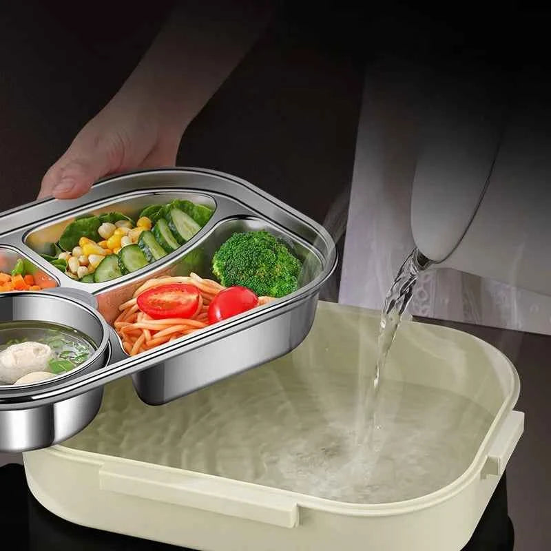 304 Stainless Steel Insulated Lunch Box Office Workers Sealed Portable Lunch Box with Bag Students Kids Commercial Bento Box Set