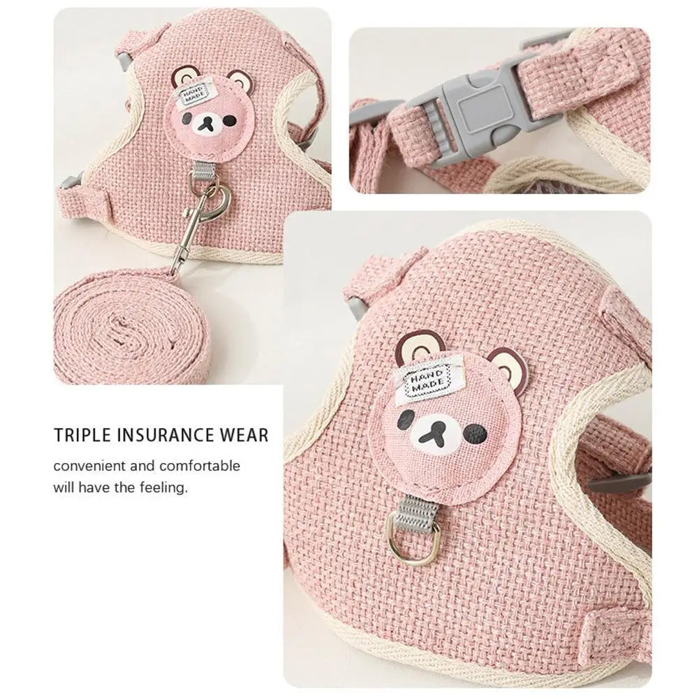 Cute Bear Vest Style Pet Leash for Small Pets