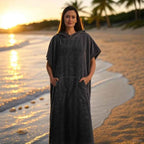 Surf Poncho Towel Poncho Quick-Dry Towel Hoodie Microfiber Beach Robe Changing Poncho Swim Towel Beach Poncho For Adults