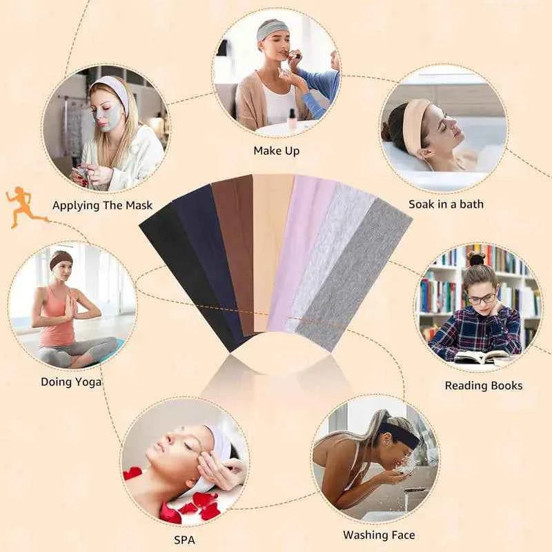 7PCS Elastic Sports Headbands For Women Stretchy Candy-Colored Hairbands Fashion Sweatbands For Fitness Yoga Running Cycling