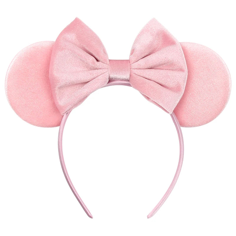 New Trendy Mouse Ears Headband 3.3"Velvet For Girls Soft Bow Hairband Halloween Festival Party Trip DIY Hair Accessories Gifts