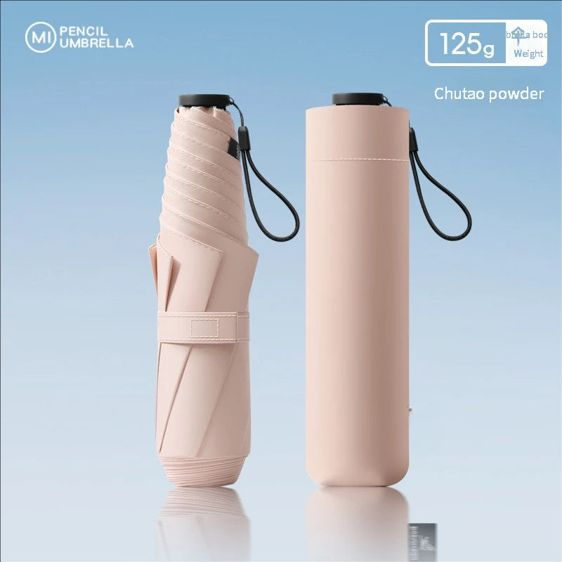 125g Japanese ultra-light portable sun umbrella sun protection and ultraviolet rain dual-purpose 3-fold 6-bone pencil umbrella f