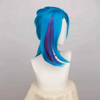LOL Jinx Cosplay Wig Long Braided Blue The Loose Cannon Wig with Blue Braid Heat Resistant Synthetic Hair Anime Wigs