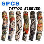 6 Pcs Tattoo Sleeves Sun Protection Men Women Summer Seamless Arm Cover Cool Outdoor Cycling Breathable Cycling Tattoo Sleeves