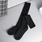 Women Long Socks Cashmere Women Boot Solid Wool Thigh Stocking Skinny Casual Cotton Over Knee-High Fluffy Female Long Knee Sock