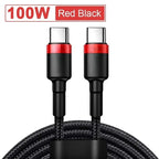 USB Type C To USB C Cable For iPhone 18 17 100W/5A PD Fast Charging Charger Cord For Macbook Xiaomi Samsung Type-C Cable