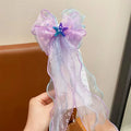 Mermaid Long Ribbon Pearl Hair Clip for Kids Cute Daily Wear Ponytail Clip Fashion Girl Photograph Haripin Hair Accessories