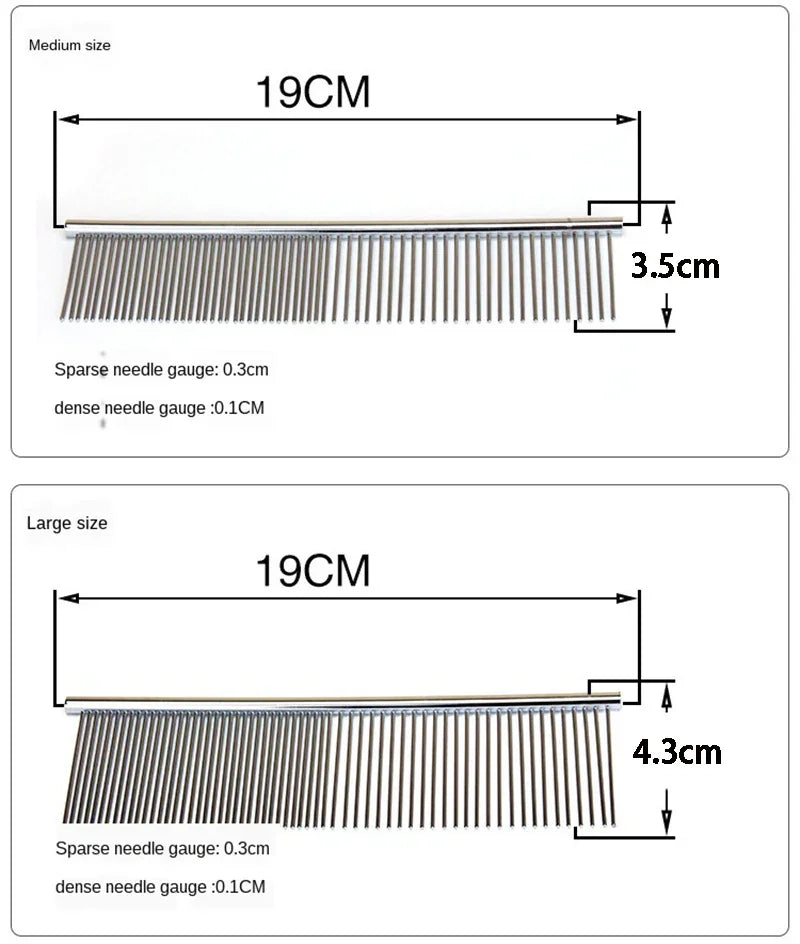 Pet Dematting Comb Stainless Steel Pet Grooming Comb for Dogs and Cats Gently Removes Loose Undercoat Flea Comb Pretty&Better - WTN Essentials 