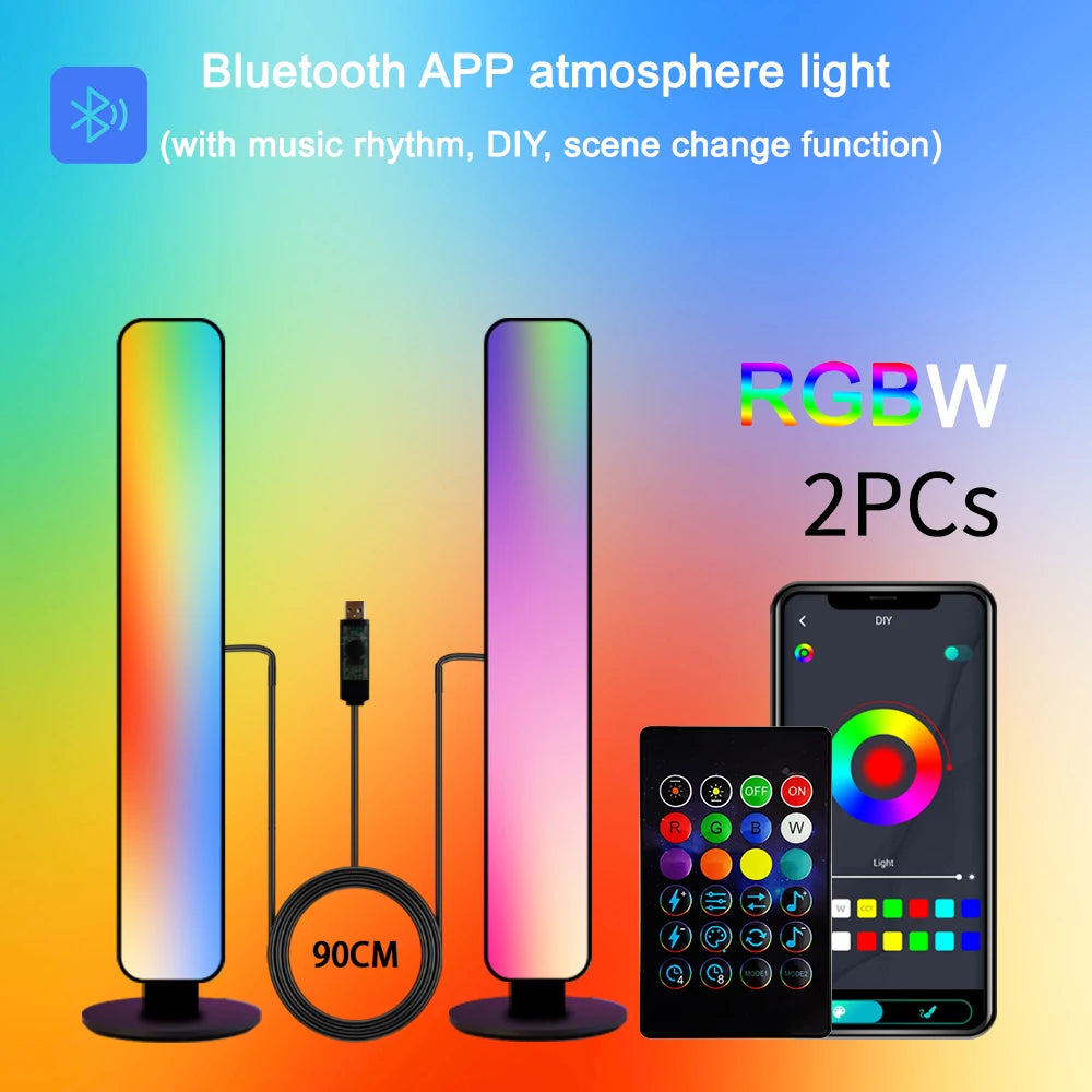 RGB Pickup Light Music Rhythm Lights Upgraded USB Rechargeable Model Christmas Decoration Desktop RGB Light Bar Music Rhythm