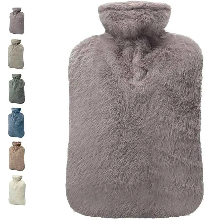 2025Hot Water Bottle with Cover, 2L Hot Water Bag for Bed Warm Neck Shoulder Pain Hand Feet Warmer Menstrual Cramps Hot Compress