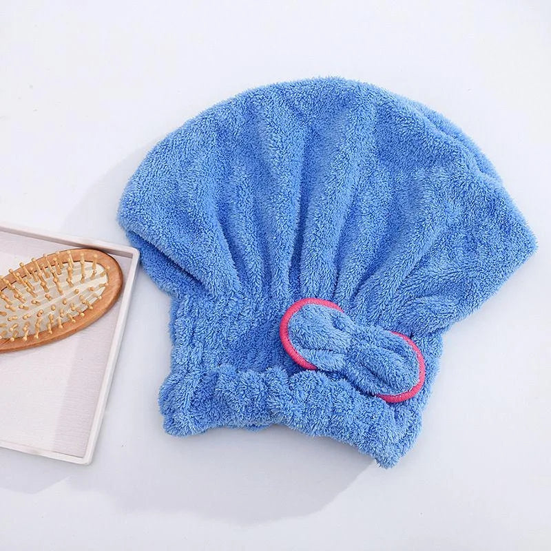 Quick Drying Hair Cap Women Bowtie Bathing Hat Microfiber Towel Superfiber Shower Cap For Spa Bathroom Accessories Shower Cap