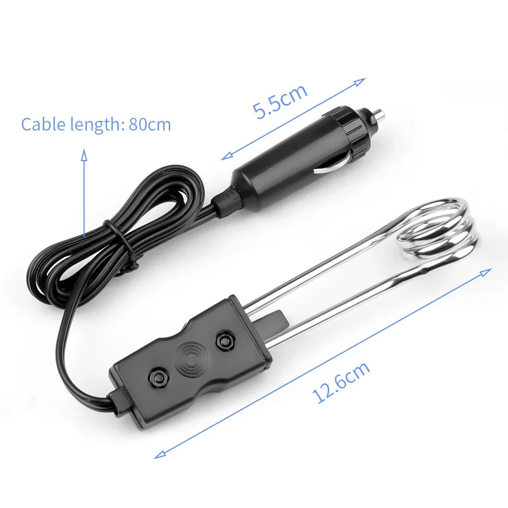 Portable Car Immersion Heater – 12V/24V Electric Coffee & Water Warmer