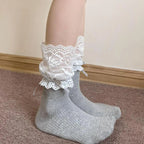 Korean Sexy Lace High Stockings Women Girls Thigh High Over The Knee Stockings Lolita Ladies Girls Boot Socks чулки 스타킹