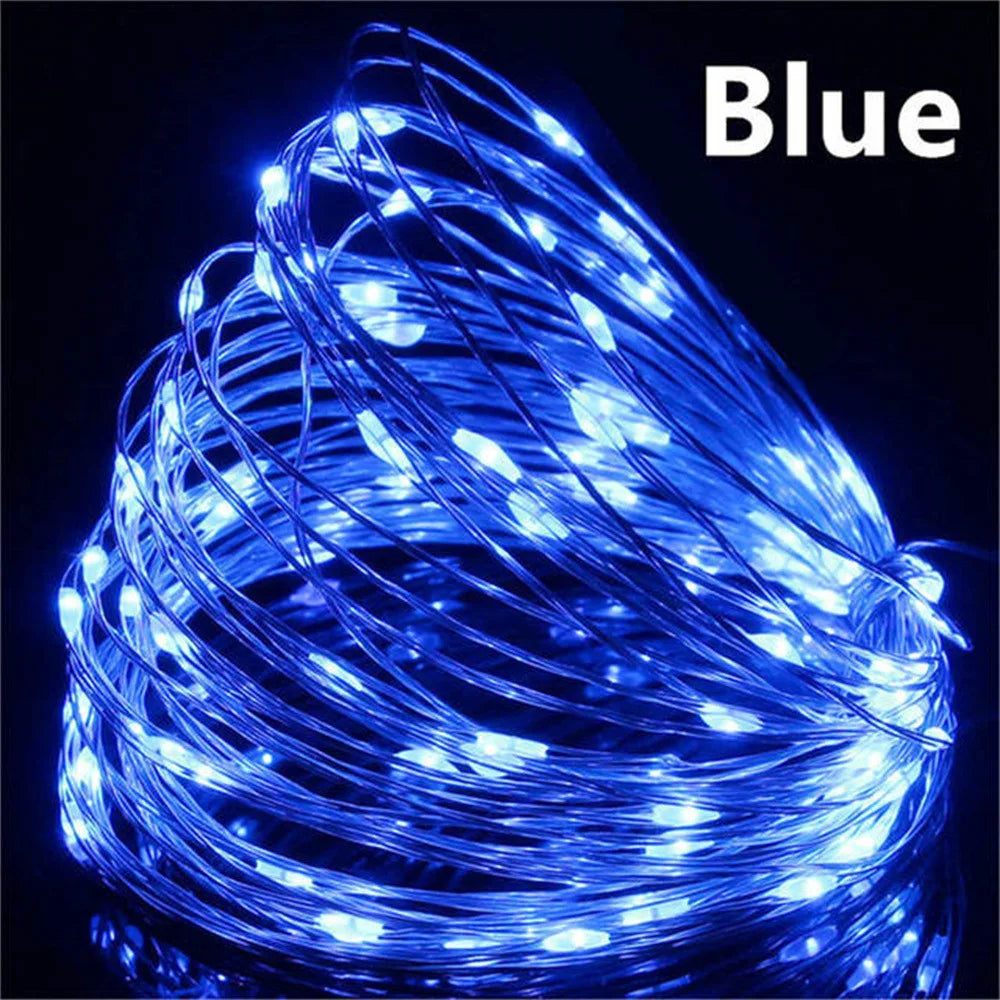 10/20/30M USB LED String Lights Copper Silver Wire Garland Light Waterproof Fairy Lights For Christmas Wedding Party Decoration
